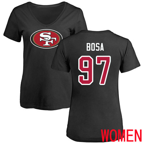 San Francisco 49ers Black Women Nick Bosa Name and Number Logo #97 NFL T Shirt